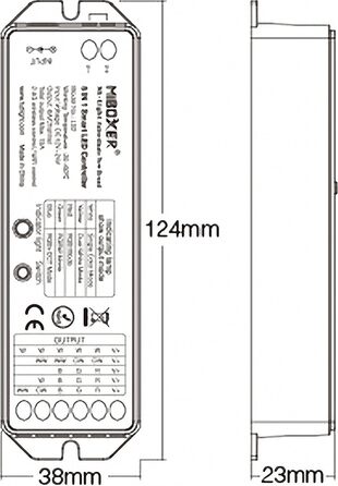 Контролер 5 в 1 LS2 Білий/CCT/RGB/RGBW/RGBCCW 12-24V для світлодіодної продукції, 2.4G