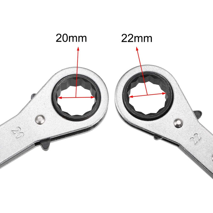 Карта пошуку Реверсивний гайковий ключ з храповиком 20мм x 22мм з подвійним торцевим кінцем Cr-V