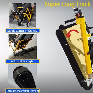 Інвалідний візок Caterpillar Stair Climber, електричний підйомник по сходах Caterpillar, портативний підйомник по сходах, може підніматися та спускатися сходами, стілець, інвалідний візок для підйому по сходах для літнього пацієнта