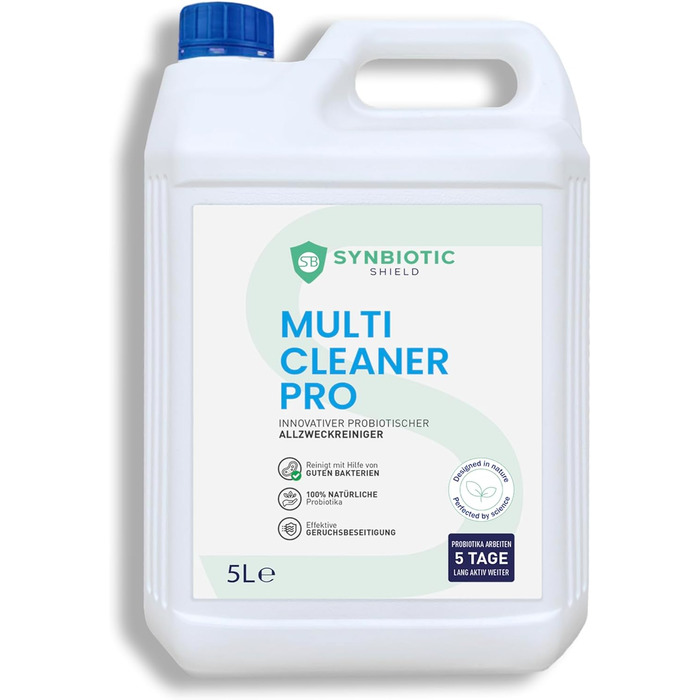 Універсальний концентрат SYNBIOTIC SHIELD Multicleaner Pro 5 л для чищення корисними бактеріями для миття підлоги, туалету, скла для ванної кімнати