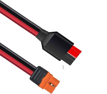 Кабель для сонячної зарядки ZkeeShop 10AWG XT60i Подовжувач для Anderson до XT60i Сумісний з портативною електростанцією сонячного генератора Ecoflow