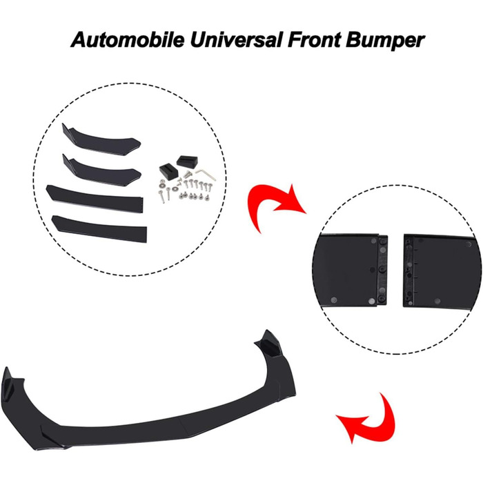 Автомобільний спойлер Передній спойлер Губа-Розгалужувач переднього бампера автомобіля Спойлер Універсальний автомобільний передній спойлер для губ Дифузор для губ Автомобільний захист від зіткнень Обвіс Кришка для губ