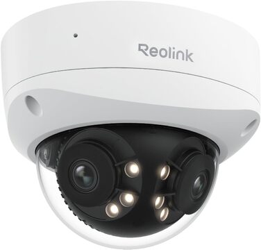 Камера Reolink 4K 8MP 180 з подвійним обєктивом PoE, захист від вандал IK10, виявлення людей/автомобілів/тварин, кольорове нічне бачення, двостороннє аудіо, водонепроникність IP67, живлення через Ethernet, Duo 2V PoE