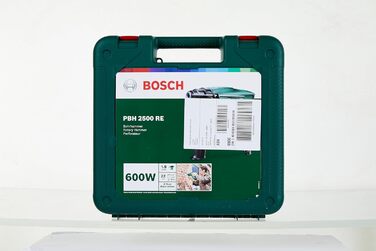 Перфоратор Bosch PBH 2500 RE (патрон SDS, обмежувач глибини, додаткова рукоятка, кейс (600 Вт, свердління Ø бетону 22 мм)) Базовий