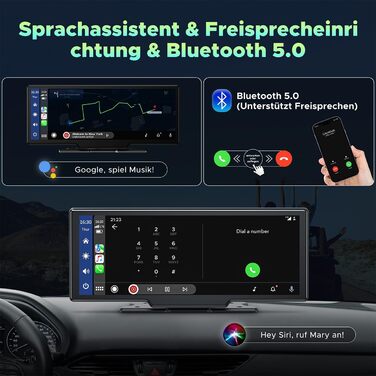 Бездротовий стереоприймач Lamto A-people Carplay і Android Auto з переднім відеореєстратором 2K, камерою заднього виду 1080P, 9,26-дюймовим сенсорним екраном бездротового Carplay з Siri/Bluetooth 5.0/FM/AUX/Mirror Link/64G SD-картою Carplay з автомобільни