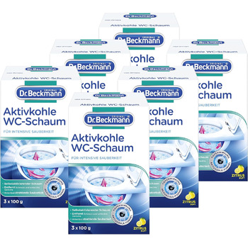Туалетна піна Dr. Beckmann з активованим вугіллям, самоактивуюча піна 18 шт. 100 г 6 упаковок