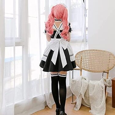 Японське аніме Sissy Maid Dress Аніме Французька покоївка Набір костюмів Black S