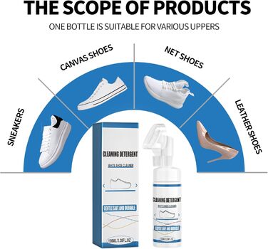 Новий набір для чищення взуття для кросівок, пінний очищувач, портативний засіб для видалення плям і жовтизни для білого взуття ука, 2024