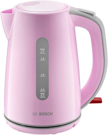 Акумуляторний чайник Bosch TWK7500K, автоматичне відключення, захист від перегріву, фільтр від накипу, 1.7 л, 2200 Вт, рожевий Одинарний