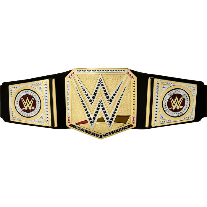 Пояс Mattel WWE Championship, рольова гра та костюм Беззаперечного чемпіонату WWE Universal Championship, приблизно 100 см завдовжки зі штучної шкіри з унікальною індивідуальною настройкою, HYJ35