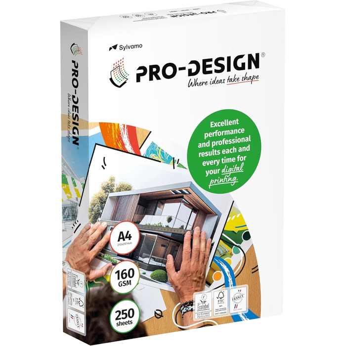 Кольоровий лазерний папір Pro Design 10260059101, A4, 160 г, 250 аркушів, білий