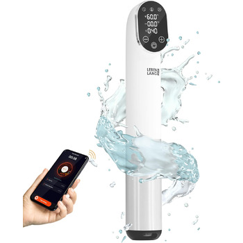 Стік LIFELONG 1200 Вт Sous Vide - з керуванням додатком I Приготування з нержавіючої сталі з таймером для м'яса, риби, овочів Сувідестаб Сус Гарер Susvide Sovit Souvidgarer Sou Vid Souc Vide Rod Stick