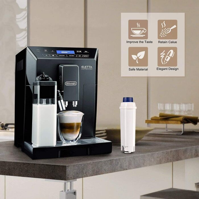 Фільтр для води для кавомашини DeLonghi, фільтр для води Delonghi Magnifica s DLSC002 portafilter machine Фільтр для води Delonghi для серії De&39Longhi ECAM, ETAM, EC, BC, 2 шт.