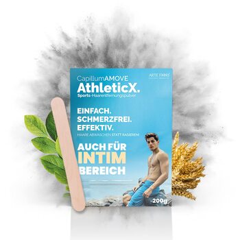 Крем для депіляції Capillum AMOVE AthleticX Premium Intimate Area - Екстра ніжна пудра для депіляції чоловіків 200г Безболісний душовий крем для видалення волосся без добавок з нейтральним запахом 200 г (1 упаковка)