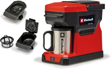 Акумуляторна кавоварка Einhell TE-CF 18 Li-Solo Power X-Change (18 В, 240 мл контейнер для води, для фільтр-кави та кавових капсул, ручка для перенесення, в т.ч. кавова чашка з кришкою, без акумулятора) без акумулятора та зарядного пристрою, в т.ч. чашка 