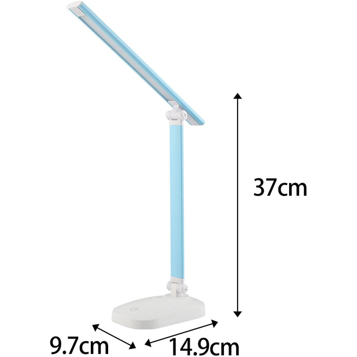 Світлодіодна настільна лампа Sharplace, сенсорне керування, з регульованою яскравістю, офісна лампа з регулюванням яскравості та регульованою рукою, складна настільна лампа для офісу та дому, синій