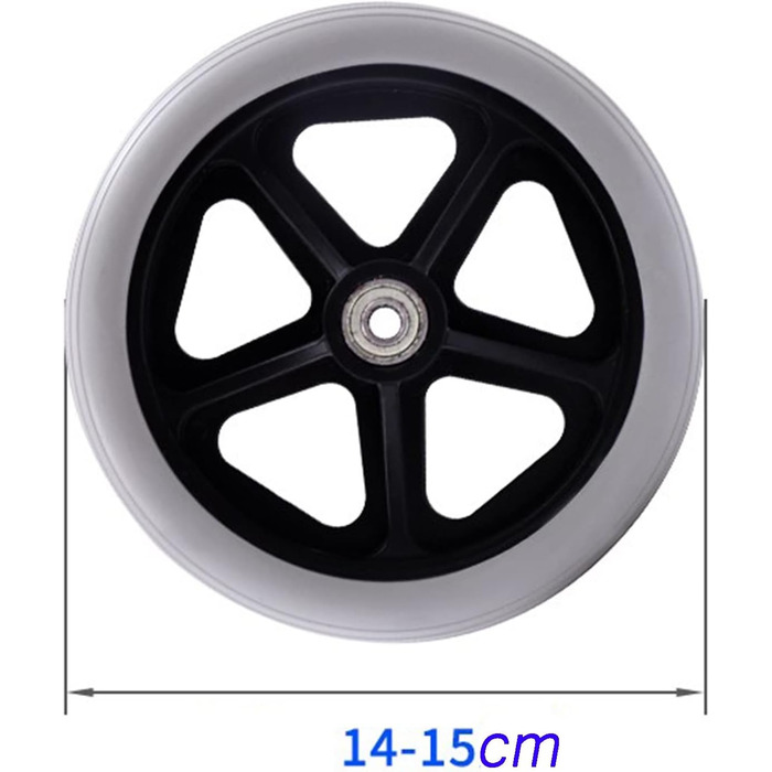 Аксесуари для інвалідних візків, Переднє колесо з підшипниками, Пара 6-дюймових коліщаток, Маленькі передні колеса, Суцільні колеса, Колеса/Сірий
