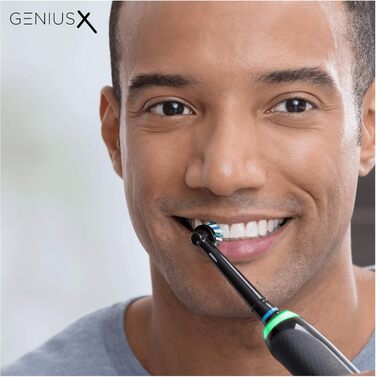 Електрична зубна щітка Oral-B Genius X, 6 режимів чищення зубів для догляду за зубами, додаток зі штучним інтелектом і Bluetooth, розроблений Braun, зарядний дорожній кейс, чорний Oral-B Genius X Black