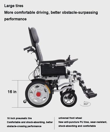 Електричний інвалідний візок для дорослих, розбірний легкий самокат, лежачи/лежачи рівно, для людей похилого віку та людей з обмеженими фізичними можливостями