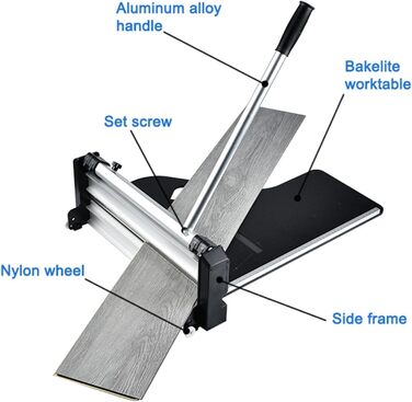 Ручний плиткоріз WLLKIY з алюмінієвою ручкою, ручний плиткоріз для плитки, ламінату, дерева, ПВХ та вінілового ламінату та різак для боковин