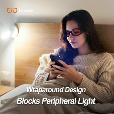 Окуляри Bloomoak 99 Blue Light Blocking Glasses, Night Sleep Glasses, Gaming Glasses, Wraparound Blocks Top, Side, Front, Lights, For Computers, Tablets, Phone