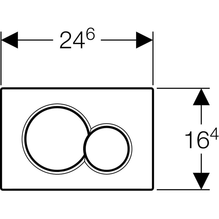 Панель змиву Geberit 115770115 Sigma01, пластикова для 2-х кількісного змиву (24,6x1,3x16,4 см, хромований вигляд (глянцевий))