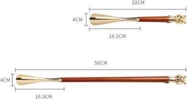 Металевий швець ONDIAN Shoehorn, насос для взуття, без згинання, підйомник для взуття, подарунковий предмет для дорослих дітей похилого віку (колір коричневий, розмір 32 см) 32 см коричневий