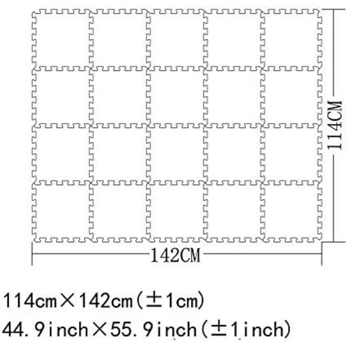 Ігровий килимок-головоломка YIMINYUER для немовлят і малюків, нековзний килимок з піни Eva білий бежево-сірий R01R10R12G301020 142114 см білий бежево-сірий