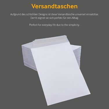 Поштові пакети, DIN E5, Чутливий до тиску клей зі смужками, що відклеюються, Прямий клапан, офсет 100 г/кв.м, Без вікна, Білий, Порожні конверти, 250 шт.