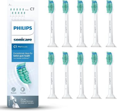 Насадки для щітки Philips Sonicare C1 ProResults Sonic Electric Toothbrush, упаковка з 10 шт. (модель HX6010/32)