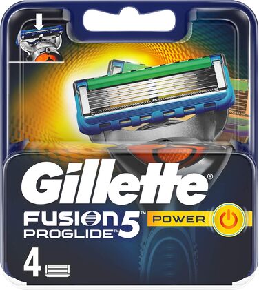 Леза для бритви Gillette Fusion5 ProGlide Power для чоловіків, 4 змінних леза з технологією FlexBall для контурів