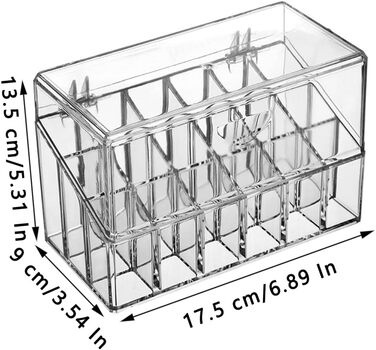 Органайзер для губної помади, прозора коробка для зберігання косметики, органайзер для косметики, акриловий прозорий косметичний органайзер, підходить для туалетного столика, туалетного столика та стільниці