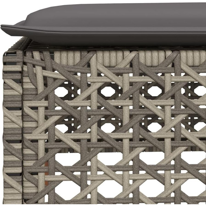 Садовий стілець CIADAZ з подушкою сірий 63.5x56x32 см Poly Rattang, балконний стілець, садовий підніжка, садовий підніжка, табурет для ніг, табурет для садових меблів - 365933