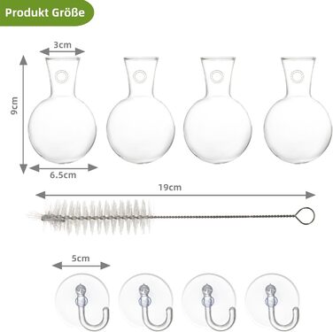 Ваза з присоскою 4 шт. Віконна станція для розмноження рослин Підвісна скляна ваза для рослин Тераріум Станція для вирощування рослин Плантатор Без цвяхів