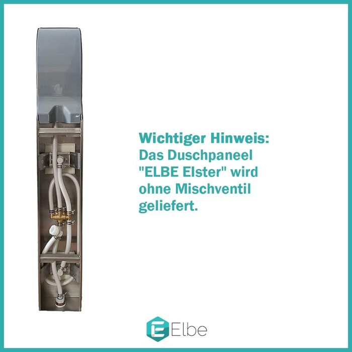 Душова панель Ельба без змішувача з 3 функціями, з матової нержавіючої сталі 304, масажні струмені, тропічний душ і ручний душ