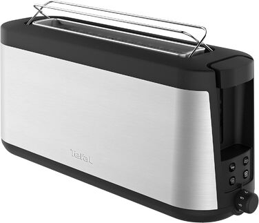 Тостер Tefal Element з довгим слотом TL4308 7 рівнів засмаги 1000 Вт Вбудована рулонна насадка Елегантний дизайн Чорний/ Одинарний з нержавіючої сталі