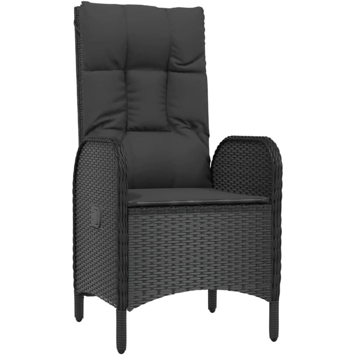 Садові стільці Hommdiy 2-місне садове крісло Poly Rattan Black Styles2 Black