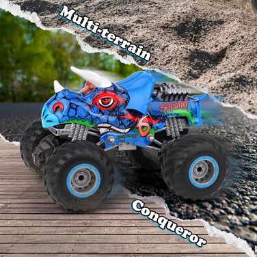 Динозавр з дистанційним керуванням MonsterTruck Offroad - Rc Dino Triceratops Monster Truck Car подарунок на день народження для хлопчиків і дівчаток, подарункова іграшка для дітей віком від 4-10 років і старше