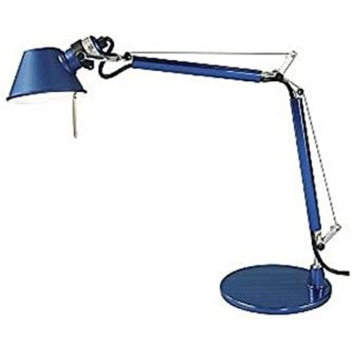 Настільна лампа Tolomeo Tavolo Micro. Високоякісна настільна лампа з лакованого алюмінію з основою столу ø17см. Зроблено в Італії, L 45 H 37 - макс. 73 см (Синій)