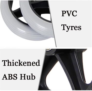 Пара 6-дюймових аксесуарів для інвалідних візків Передні колеса, запасні колеса ходунків, ненадувні тверді речовини