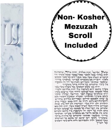 Сучасний захисний чохол A&S Mezuzah, дизайн Mezuzah, для захисту від прокручування, легке зняття та приклеювання, подарунок на новосілля та домашнє благословення (сірий, білий, 6 дюймів)