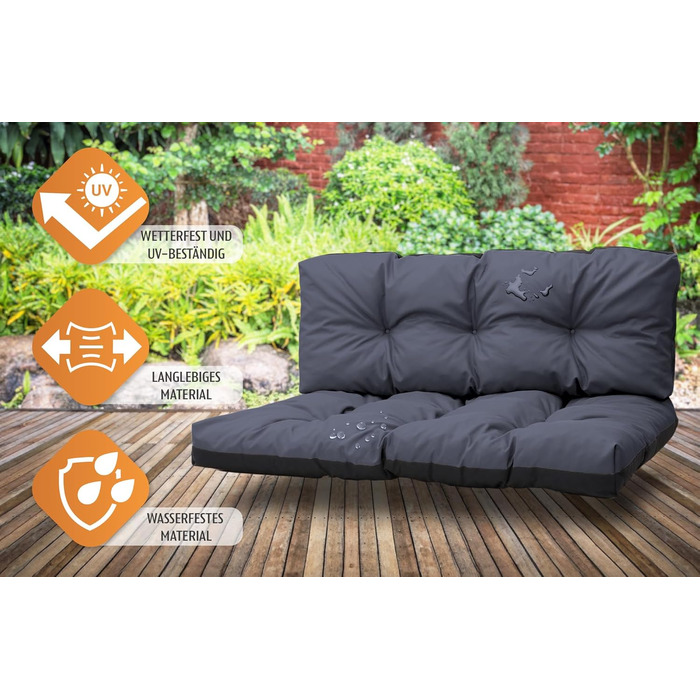 Набір подушок для піддонів Amazinggirl Pallet Cushion Outdoor, що миються 40x120 см 80x120 см - Pallet Seat Cushion Euro Pallet Seat Cushion Cushion Cushion Graphite