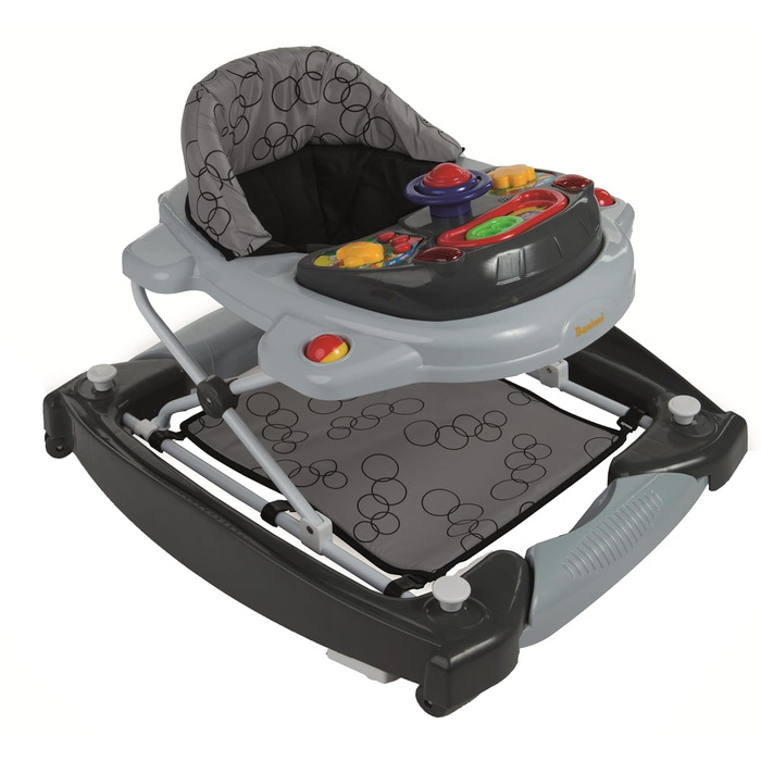 Ходунки Baninni Baby Walker 2в1 Babywalker Play і Baby Walker Baby Rocker Функція Світло, музика, Play Center Обідній стіл сірий, від 6 місяців