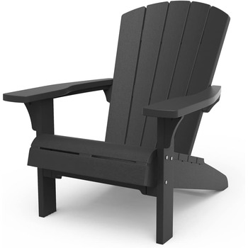 Стілець Keter 17208310a Allibert by Troy Adirondack, Вуличне пластикове садове крісло, захист від погодних умов, патіо та балкон, антрацит, 93 x 81 x 96.5 см Антарцит