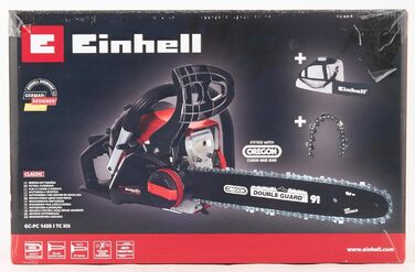 Бензинова бензопила Einhell GC-PC 1435 I TC Kit (1400 Вт, 41 см, пильний ланцюг OREGON та якісна шина 35 см, захист від віддачі з миттєвим гальмом ланцюга, натяг та заміна ланцюга без інструментів)