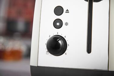 Тостер Russell Hobbs на 2 скибочки Colours Plus Stainless Steel Cream (надзвичайно широкі отвори для тостів, включаючи насадку для булочки, 6 рівнів підрум'янювання функція розморожування, функція lift & look, 1600 Вт) 26551-56 Тостер НОВИНКА