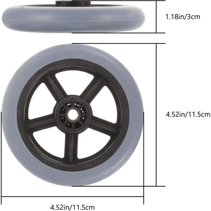 Колеса для інвалідних візків, змінні аксесуари для інвалідних візків, переднє колесо, 12,7 см, ігрові крісла, змінні колеса для інвалідних візків, ПВХ метал, суцільне колесо, 2 шт.