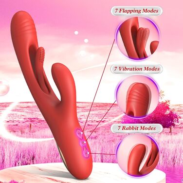 Кролячий фалоімітатор-вібратор у точці G, секс-іграшки для жінок, вібратор-масажер для клітора, 7 погладжувань язиком, 7 режимів вібрації для вагінальної стимуляції анального соска, водонепроникні секс-іграшки