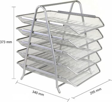 Невідомий 5TT-SLV 5-ярусний лоток для літер зі сріблястої дротяної сітки, 5TT SILVER, 5 ярус Silver 5 ярус