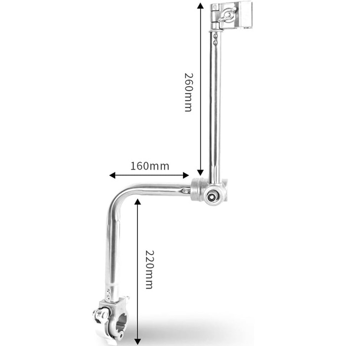 Купити Кронштейн для велосипедної парасольки, Регульований на 360 градусів кронштейн для парасольки, Затискач для парасольки для інвалідних візків, Допоміжний засіб для ходьби, Роллятор, Велосипед, Коляска, Срібло
